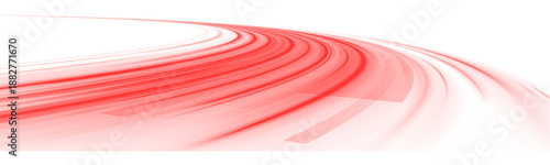 Glowing red neon laser streaks ripple urban roads. Police sirens flash, blood streaks glow, while motion lines, wave trails, energy swirls show high-speed chaotic traffic. Vector illustration PNG.