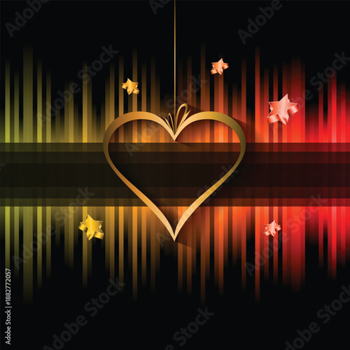 Disco club Valentine's day flyer with colorful elements. Ideal for poster and music background.