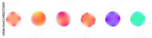 Across the abstract gradient circle, liquid neon colors blend while blot drops drift slowly. Rounded form produces a balanced spherical shape. Vector png banner object.