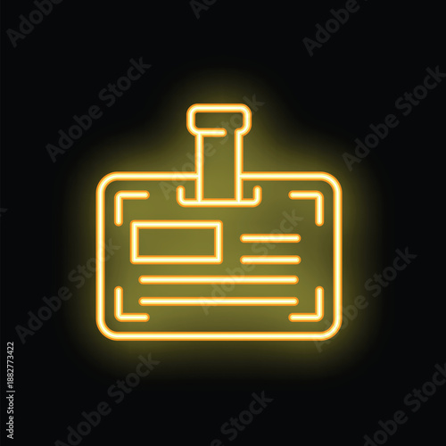 Glowing neon line identification card icon isolated on black background vector illustration for your design, advertising, postcards, banners and other projects