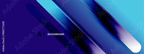 Abstract blue gradients create dynamic lines, shapes. Modern design suggests technology, innovation, digital art. Background features text AI BACKGROUND.
