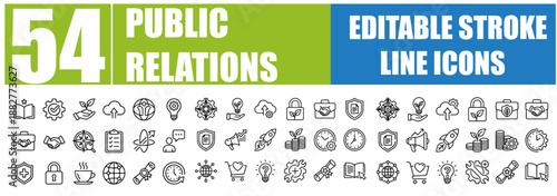 PUBLIC RELATIONS ICON SET.