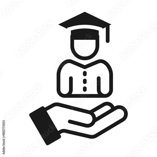 Student Insight Icon Mixed Style Vector Illustration