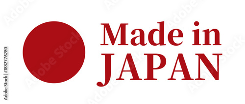 日の丸・日本国旗のMade in Japanラベル（ベクター）