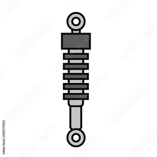 Car Shock Absorber Vector Illustration of Automotive Suspension Component