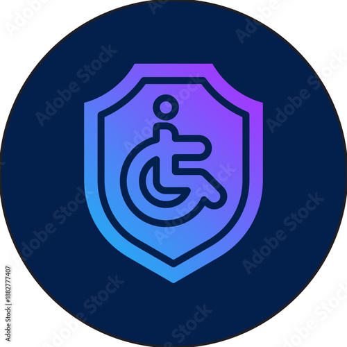 Disability insurance icon for employment, business, website, application, printing, document, poster design, etc