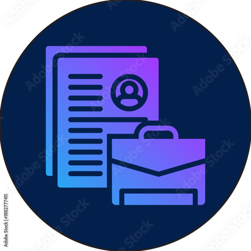 Job applicant icon for employment, business, website, application, printing, document, poster design, etc