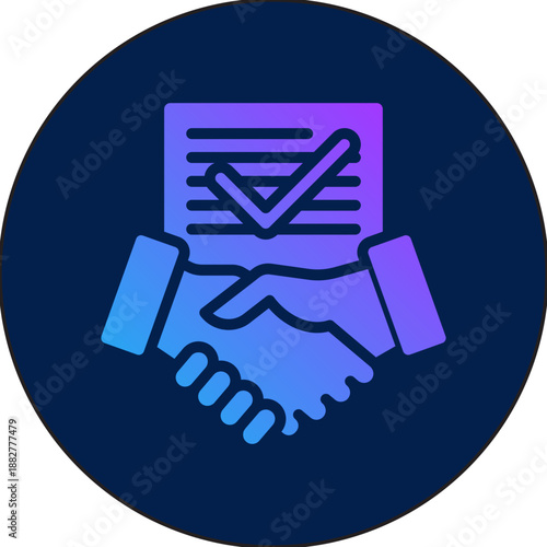 Contract agreement icon for employment, business, website, application, printing, document, poster design, etc