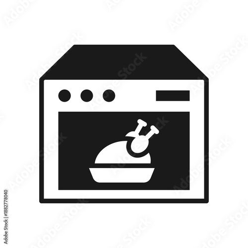 Oven Icon Mixed Style Vector Illustration