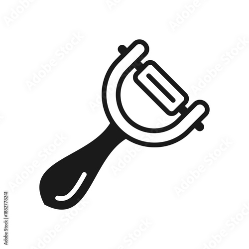 Peeler Icon Mixed Style Vector Illustration