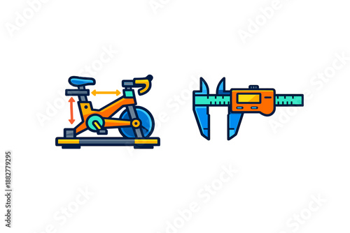 Spin Bike and Digital Caliper Icons