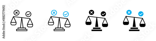 Morality and Ethics Icon with Justice Scales vector illustration