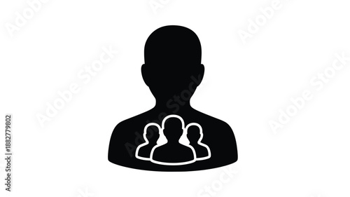 a simple black silhouette of a person s head and shoulders profile silhouette