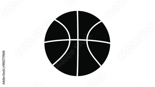 a simple black basketball graphic design presented as a clean silhouette