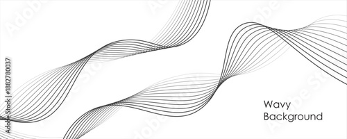 Wavy Black and white abstract blacground. Wave back ground. minimal wave back ground