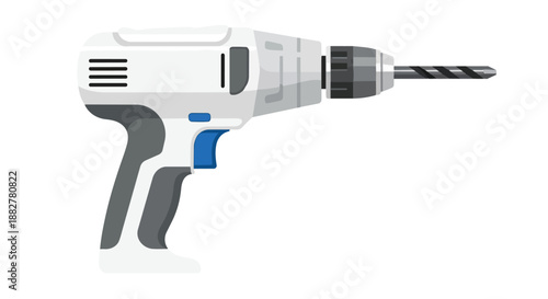 Modern Cordless Drill Power Tool Illustration for Construction and Home Improvement