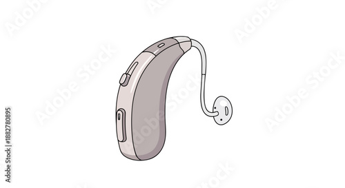 Modern hearing aid for hearing loss treatment and audiology support