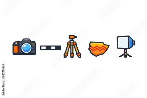 Photography equipment icons