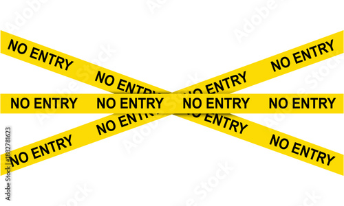 No entry tape icon, restricted area warning symbol, caution barrier sign for safety, danger and access control design