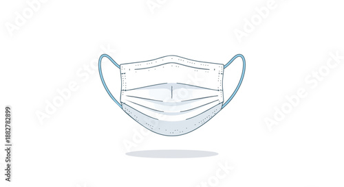 White medical face mask illustration for health protection and virus prevention