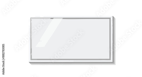Blank Whiteboard with Reflection Isolated on White Background