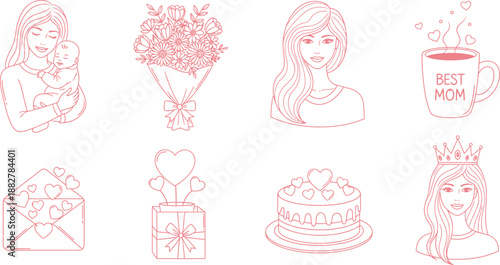 Mother's day gift ideas and celebrations for mom beautiful illustrations