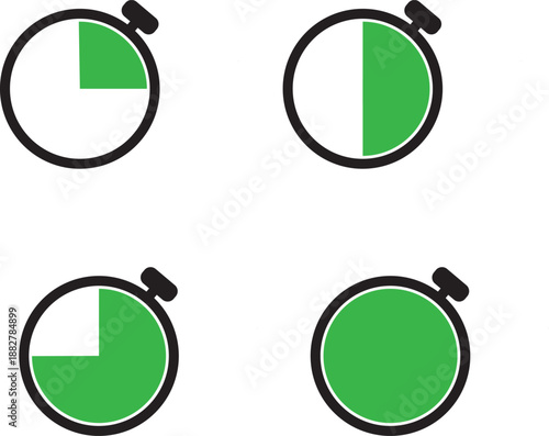 Set of green vector icons and 3d glass buttons featuring round web design elements with recycle symbols and business signs in a versatile circle illustration 