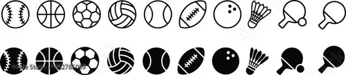 Sports Icons Galore: A collection of various sports balls, ready for action!