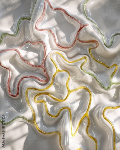 Abstract Colorful Lines On White Surface