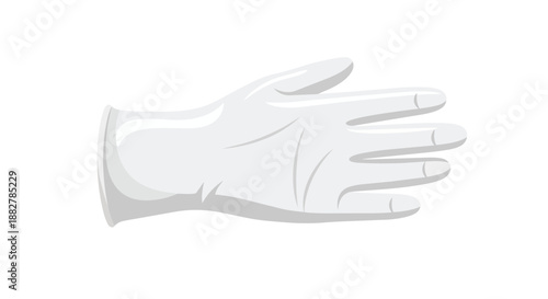 White protective glove isolated on a clean background, essential for safety and hygiene