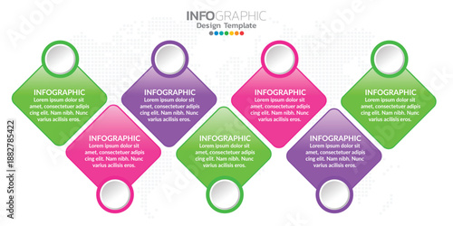 Colorful diamond shaped infographic template