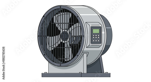 Industrial ventilation fan for air circulation and cooling in factory or warehouse settings