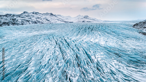 View of massive Vatnajökull Glacier in Iceland, climate change