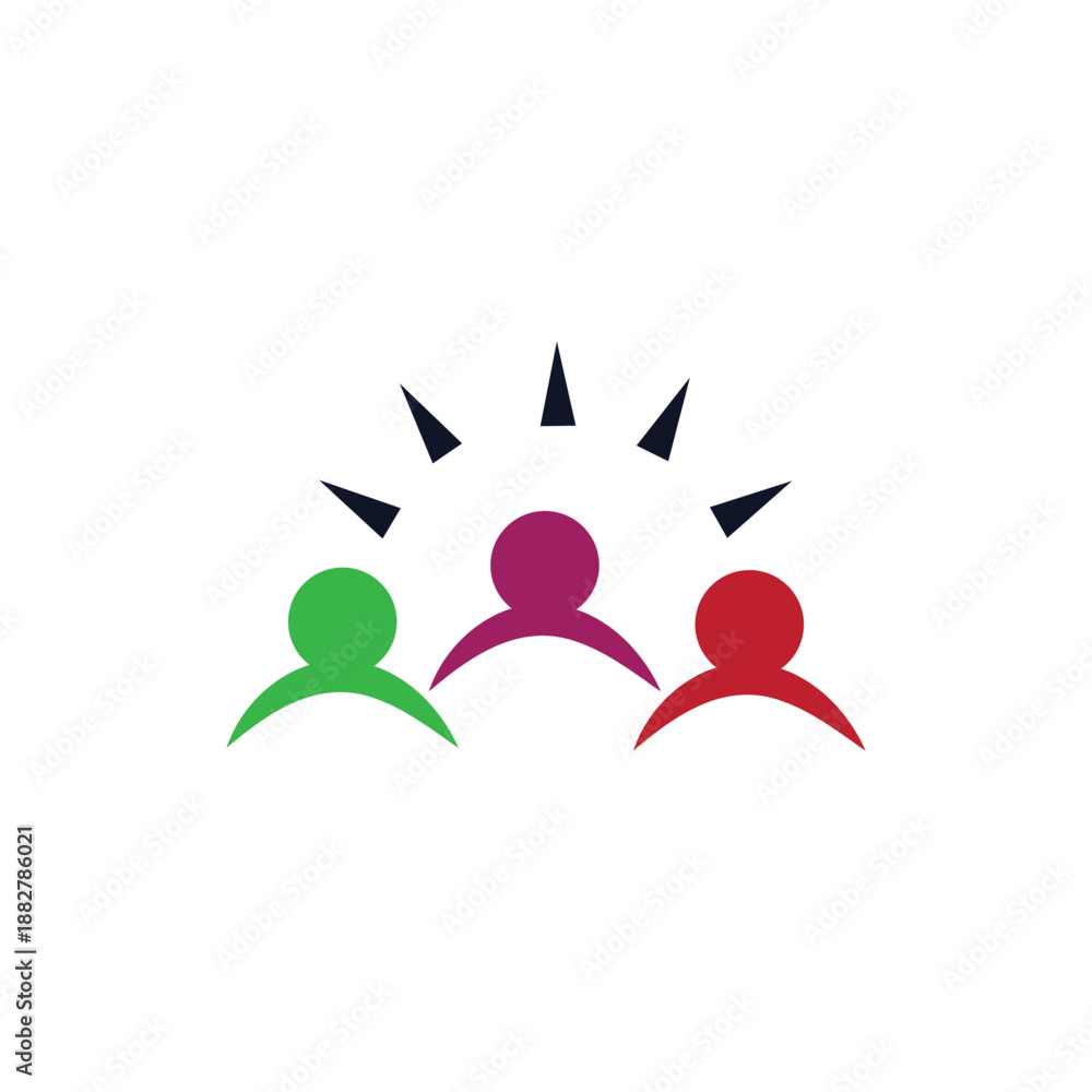 Obraz premium community logo icon illustration flat