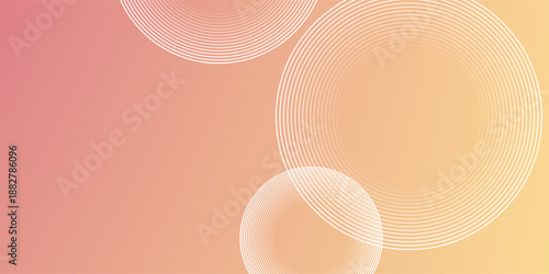 Soft pink and orange gradient vector background, featuring subtle circular line patterns. Pink vector background in calm and modern texture. Minimal vector background in pink and orange color.