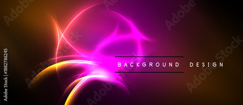 Abstract vibrant design. Orange, pink hues blend, creating dynamic energy. Background features flowing lines, bright illumination.