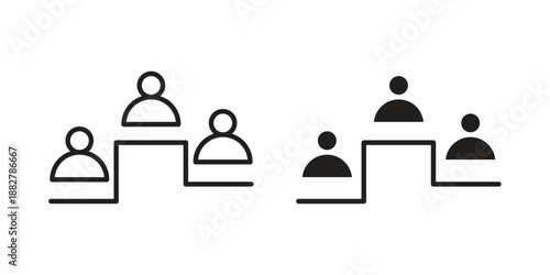 Competitors icon concept template. linear or solid icon collection