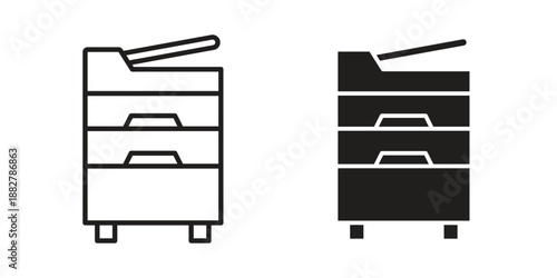 Copy Machine icon concept template. linear or solid icon collection