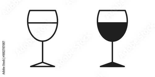 Cup of wine icon concept template. linear or solid icon collection