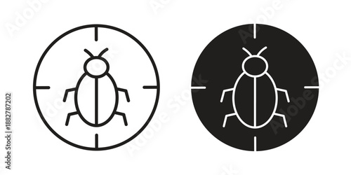 Debug icon concept template. linear or solid icon collection
