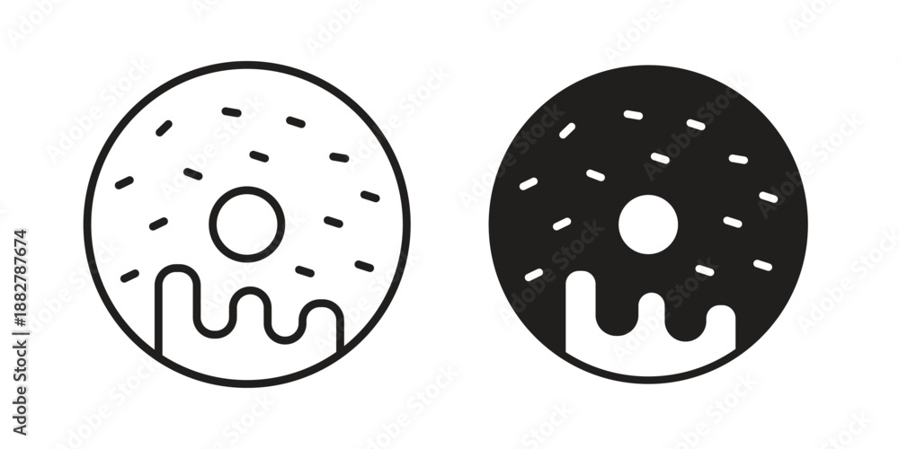 Fototapeta premium Donut icon concept template. linear or solid icon collection