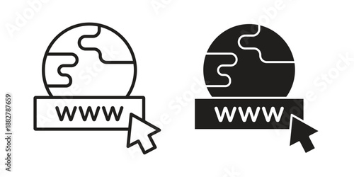 Domain icon concept template. linear or solid icon collection
