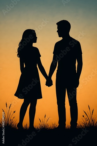 silhouette of a couple