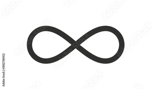 Minimal infinity loop flat vector icon isolated on transparent background