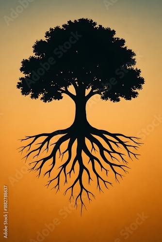 silhouette of tree