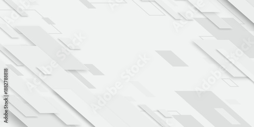 Abstract Geometric Background With White Diagonal Shapes And Soft Gray Tones For Technology eps10