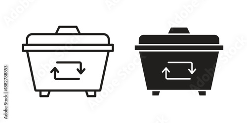 Dumpster icon concept template. linear or solid icon collection