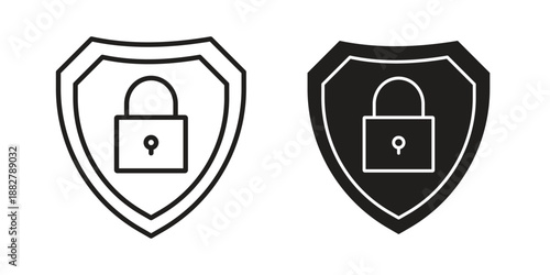 Encryption icon concept template. linear or solid icon collection