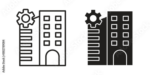 Enterprise icon concept template. linear or solid icon collection