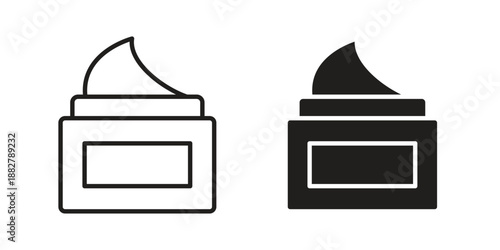 Facial cream icon concept template. linear or solid icon collection